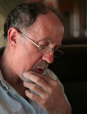 Man on computer picture